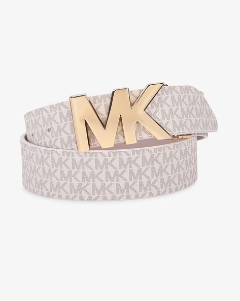 Buy Michael Kors Logo Print Reversible Leather Belt | Beige & Pink Color  Women | AJIO LUXE
