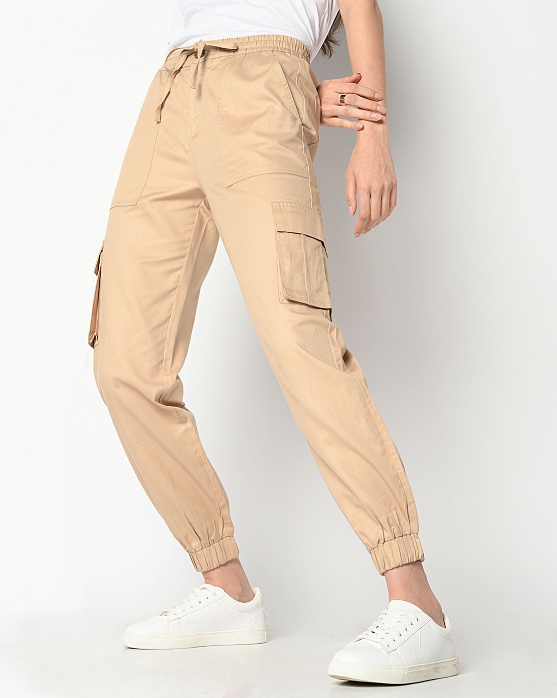 Casual Plain Cargo Pants Khaki Women's Pants (Women's), 47% OFF