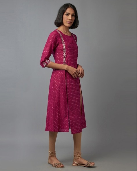 W on sale plain kurtis