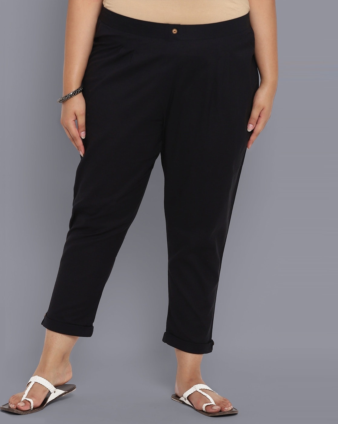 Buy Aurelia Black Straight Fit Plus Size Pant online