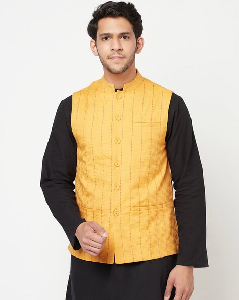 Buy Yellow 3 Piece Ethnic Suit for Men by Fabindia Online Ajio