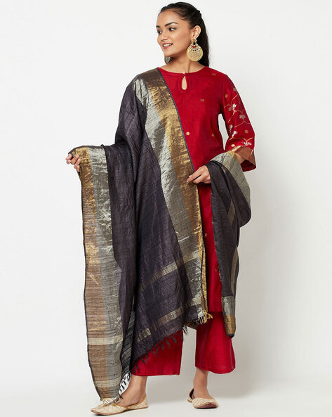 Dupatta with Zari Border Price in India