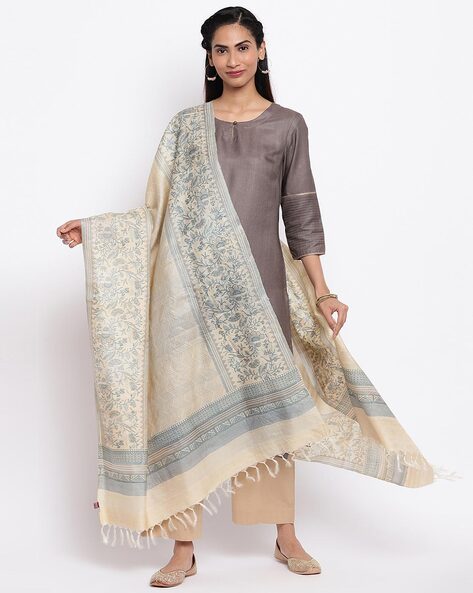 Dupatta with Floral Print Border Price in India