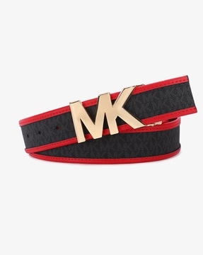 Buy Michael Kors Logo Print Reversible Leather Belt | Black & Red Color  Women | AJIO LUXE