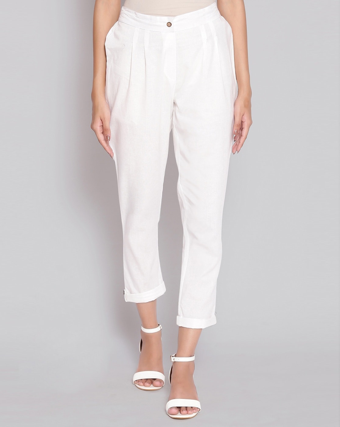 Buy White Trousers  Pants for Women by Myshka Online  Ajiocom