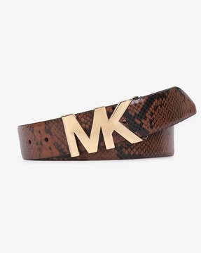 Buy Michael Kors Snake-Embossed Leather Belt | Brown Color Women | AJIO LUXE