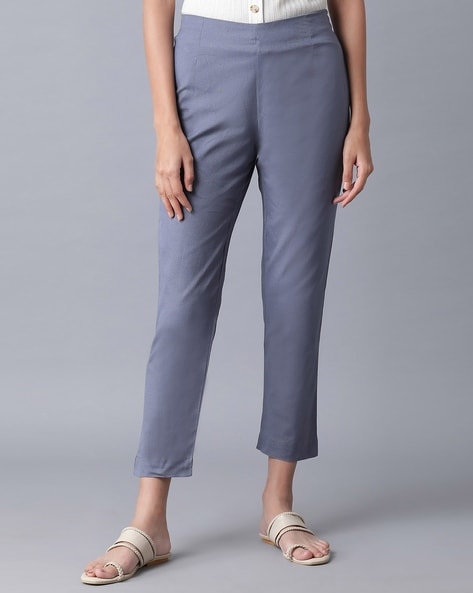 Pants with Semi-Elasticated Waistband Price in India