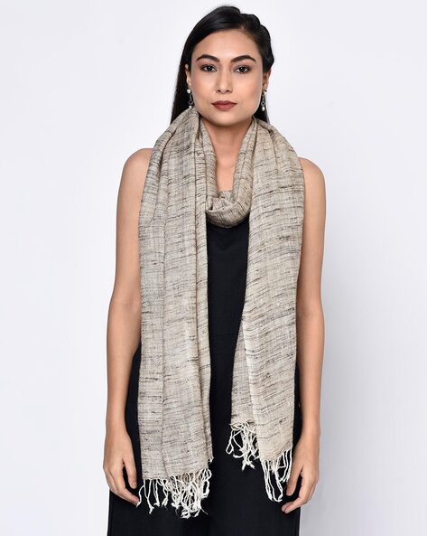 Textured Stole with Fringed Border Price in India