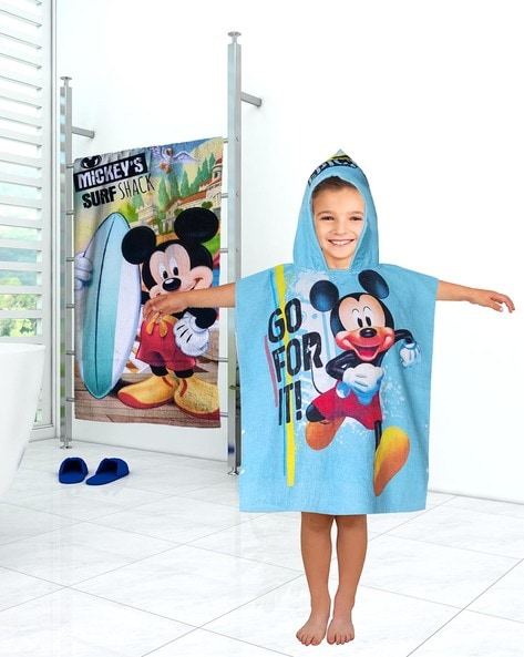 Mickey mouse poncho discount towel