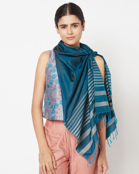 Striped Stole with Fringes Price in India