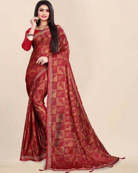 Buy RED Sarees for Women by AWESOME 