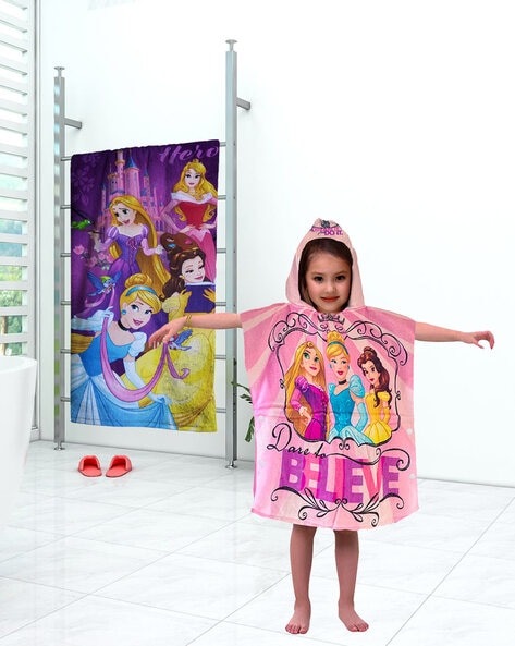 Disney princess hot sale hooded towel