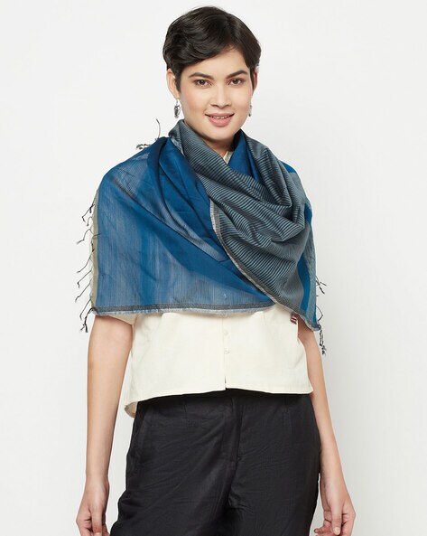 Striped Stole with Fringes Price in India