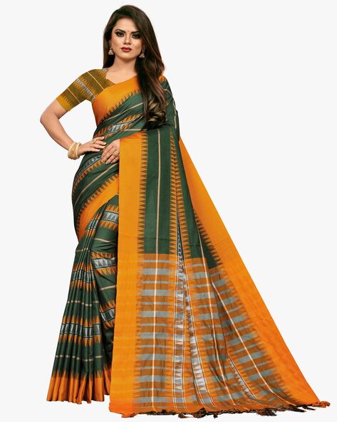 Buy Peacock Green Sarees for Women by TRIVENI Online | Ajio.com