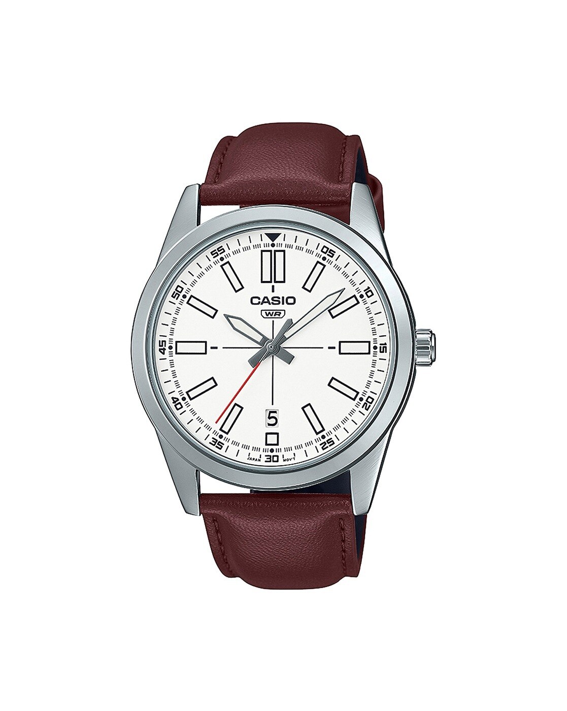 Casio Men Leather Analog Silver Dial Watch-Mtp-Vt01L-7B2Udf (A1618), Band  Color-Brown : Amazon.in: Watches