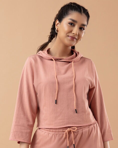 Nude cropped outlet hoodie