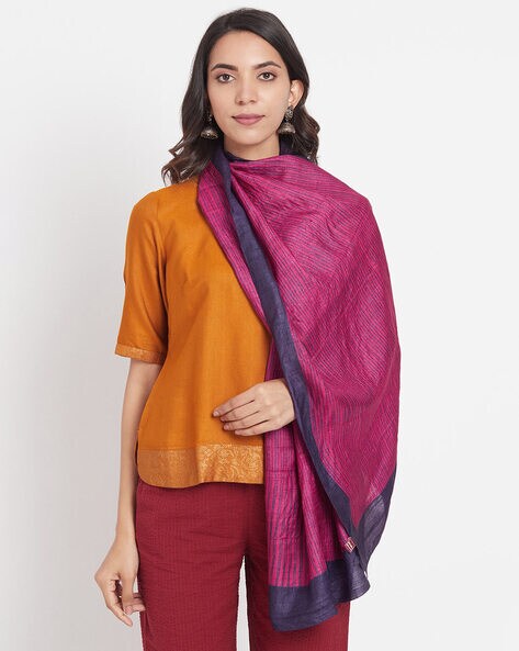Stole with Contrast Border Price in India