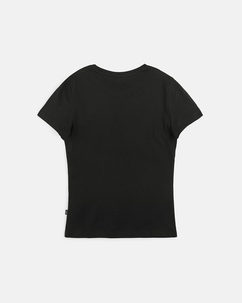 DKNY Teen Girls Black Cotton T-Shirt, 42% OFF