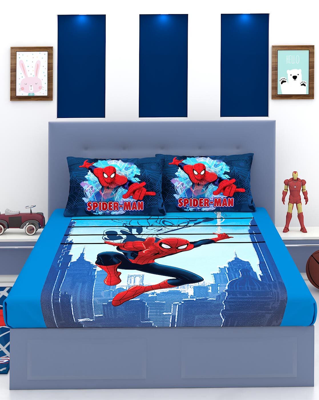 Marvel Spidey Team 4 Piece Toddler Bed Set - Blue