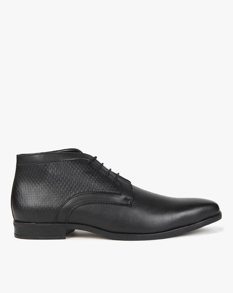 San Frissco Mid-Top Textured Lace-Up Derbys