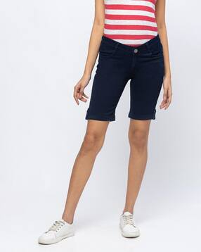 Buy Navy Blue Shorts for Women by ZOLA 