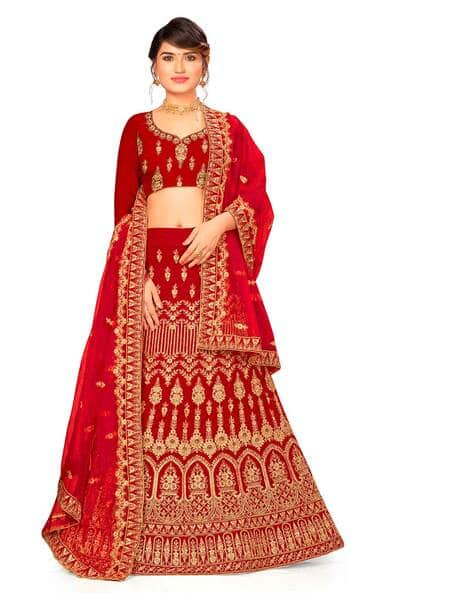 Embroidered Lehenga Wedding Lehenga Online Amazon Velvet Lehenga