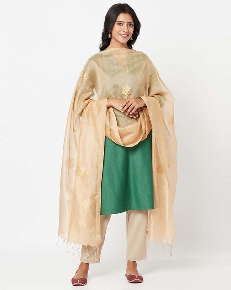 Embellished Cotton Dupatta with Tassels Price in India