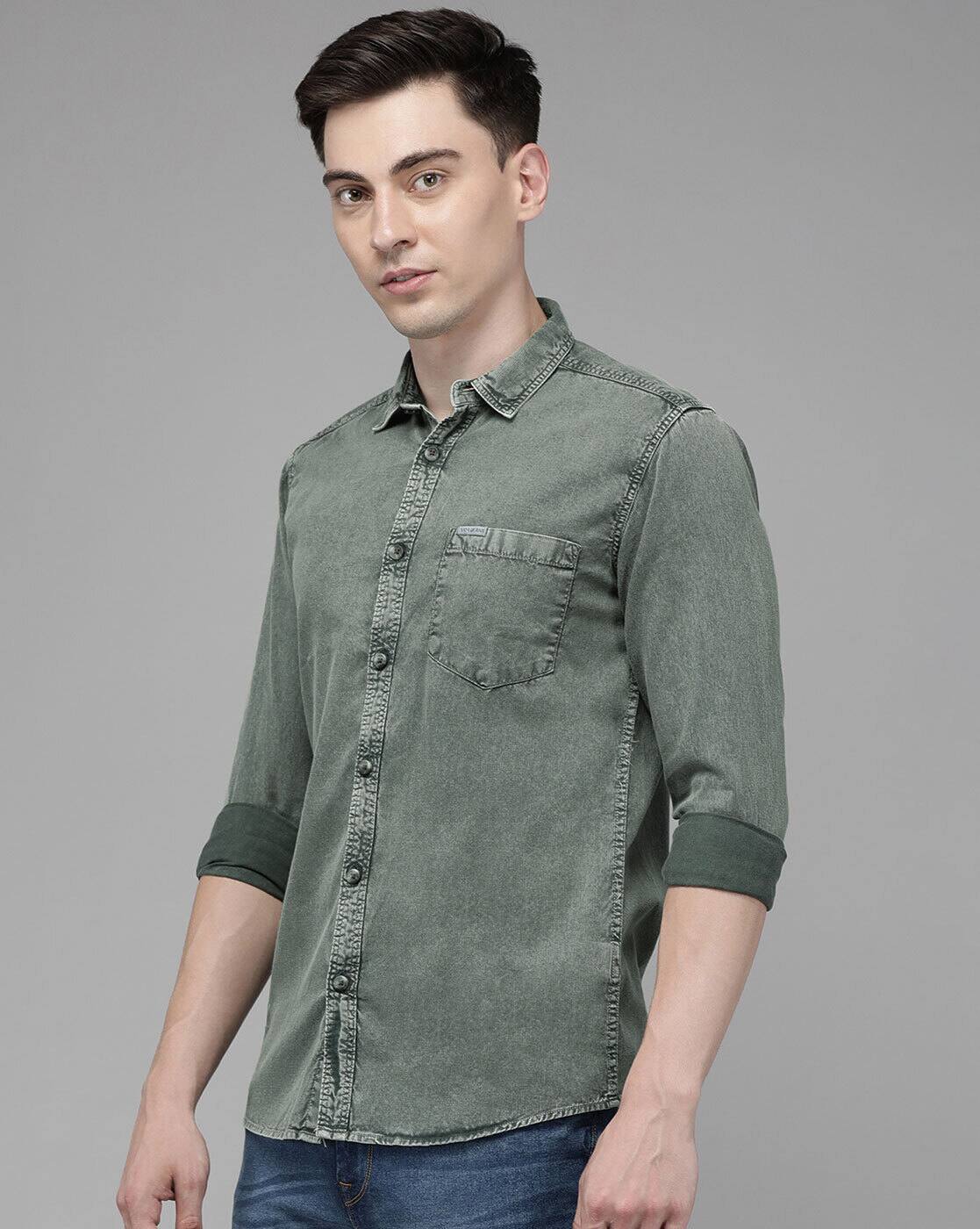 Buy Olive Shirts for Men by VOI JEANS 