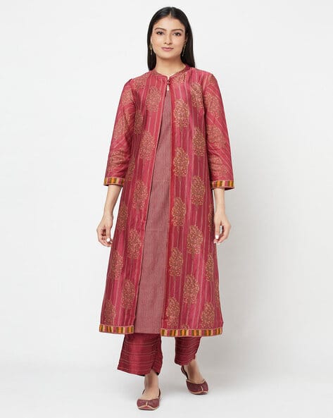 Floral Print Straight Kurta Pants Set