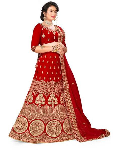 Buy HALFSAREE STUDIO Women Light Green Banarasi Silk and Zill Mill Semi-Stitched  Lehenga Choli Online at Best Prices in India - JioMart.