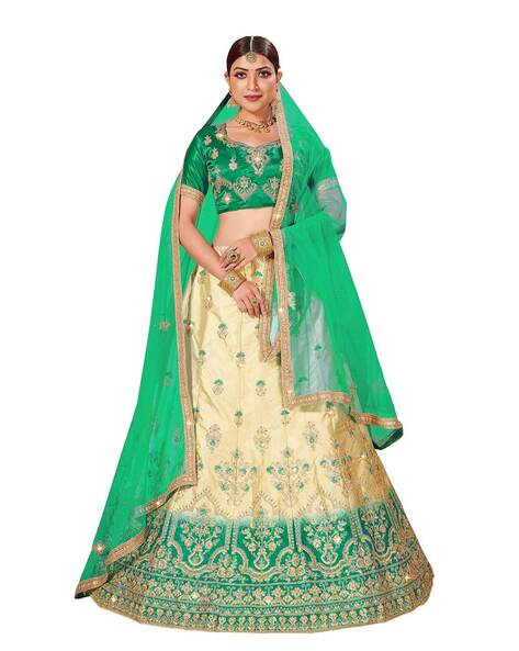 Buy PMD Fashion Women Yellow Embroidered Art Silk Blend Net Semi Stitched  Lehenga Choli (Free Size, Pack of 1) Online at Best Prices in India -  JioMart.