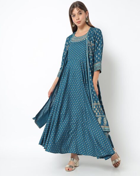 Navy Blue Georgette Printed Long Shrug | Shrug for dresses, Summer fashion  dresses, Fashion outfits