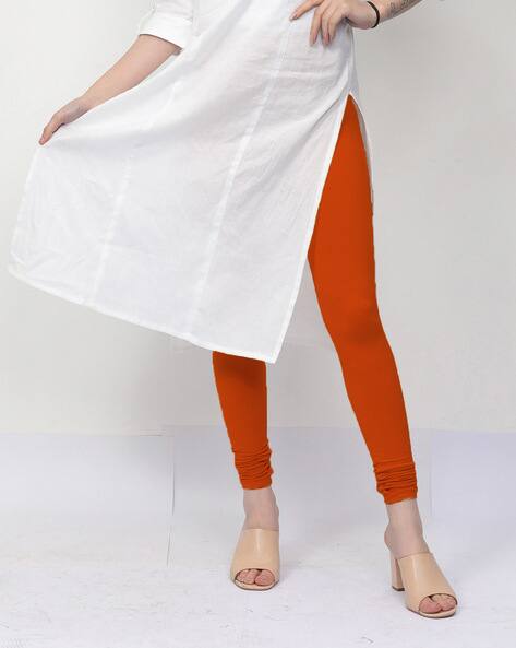 Orange kurti combination leggings Clearance