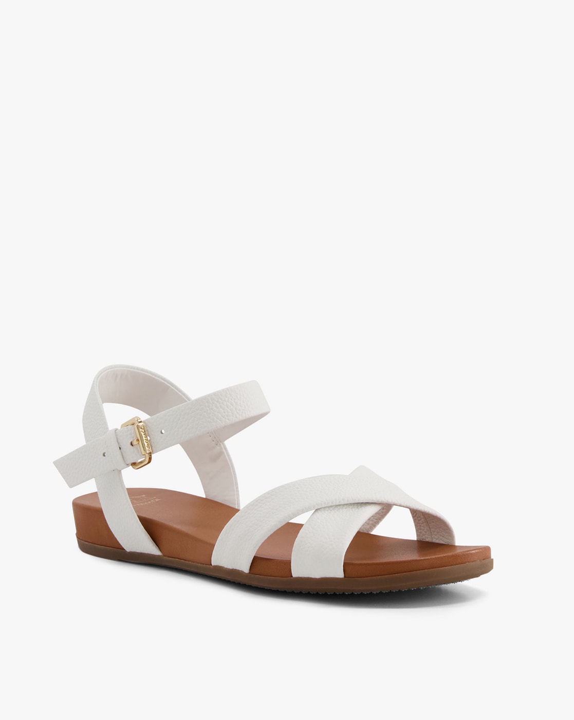 Women's leather cross strap flat sandals - CC047 | Carlo Cecchini