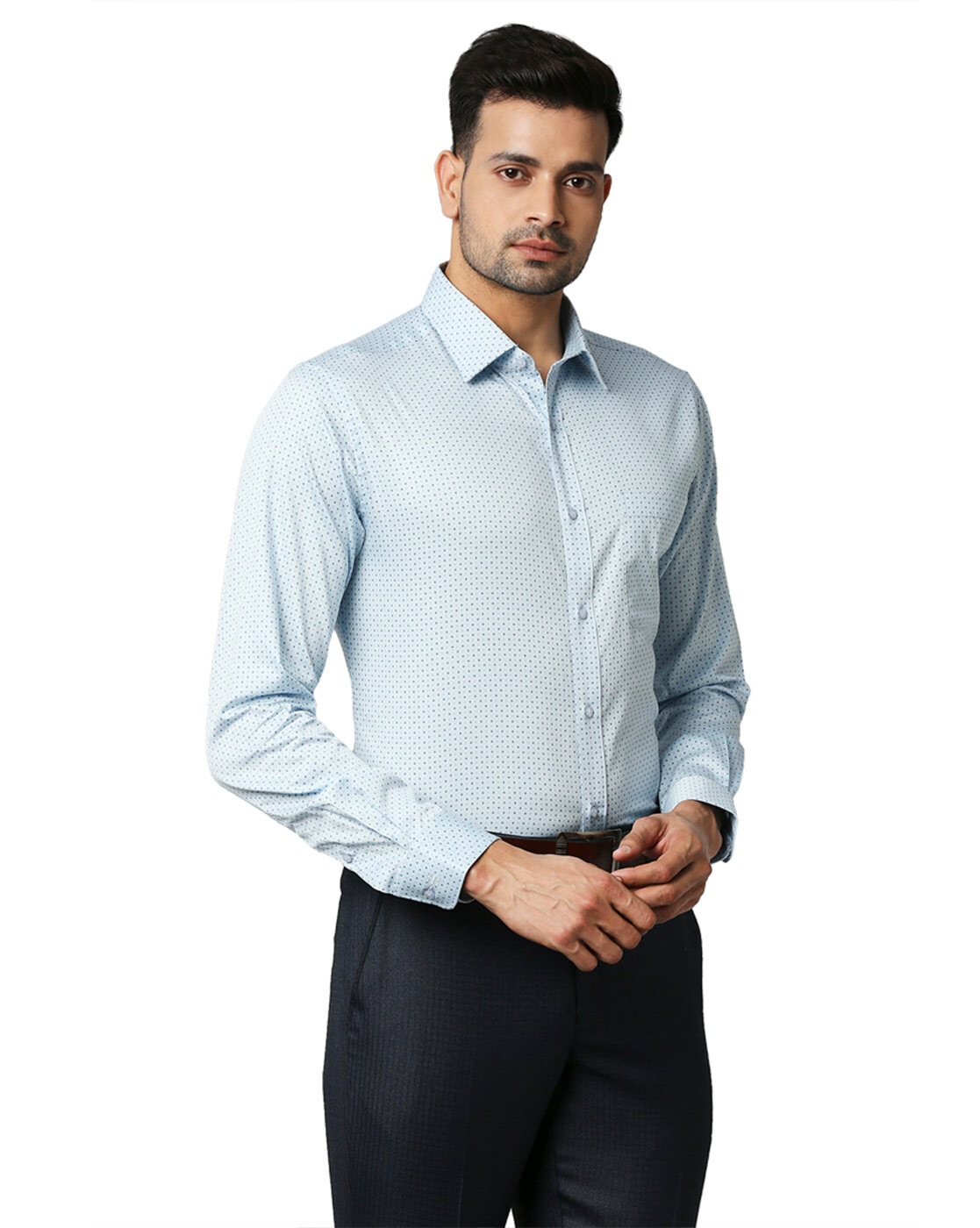 Buy online Blue Solid Formal Shirt from shirts for Men by Raymond for ₹880  at 60% off | 2024 Limeroad.com