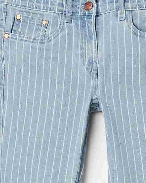 blue pinstripe jeans