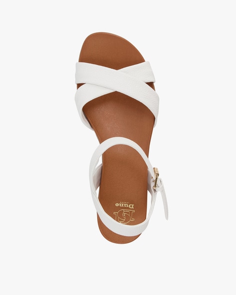 Dune hot sale white sandals