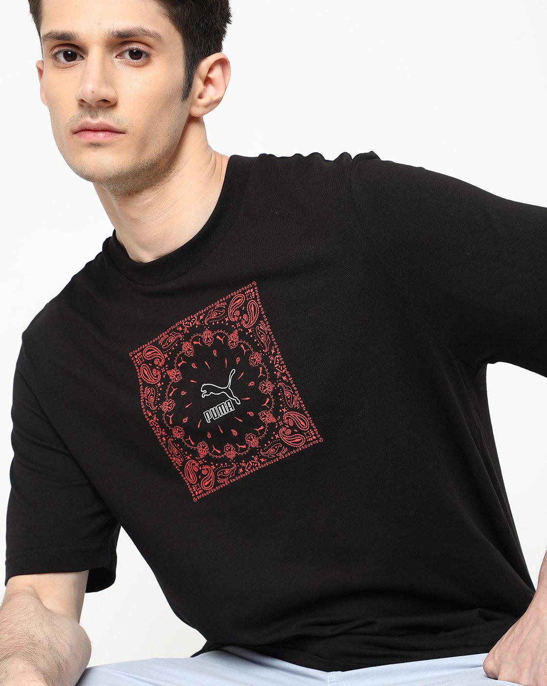 puma graphic print crew neck t shirt