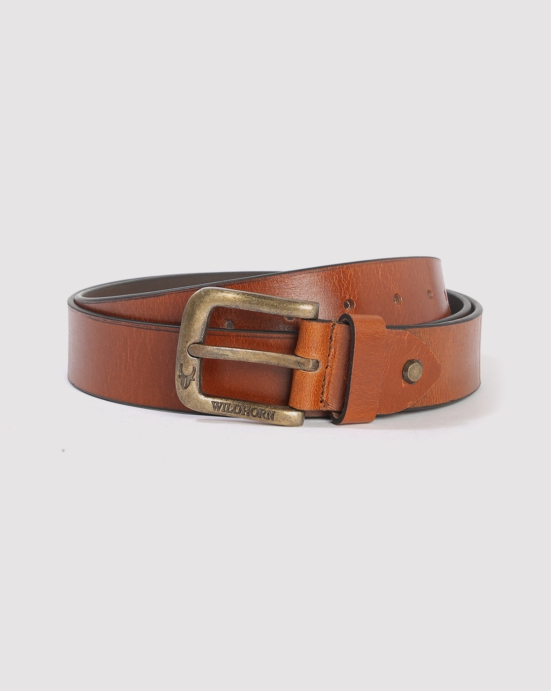REDHORNS Men Casual Brown Genuine Leather Belt Tan - Price in India