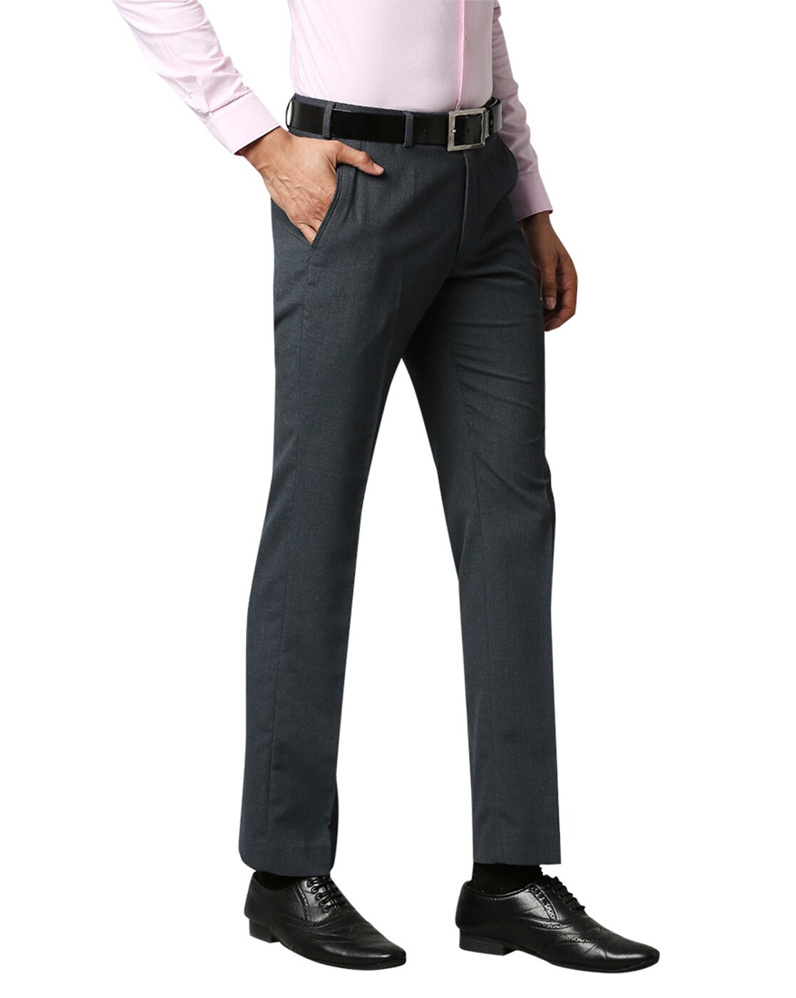 Buy Park Avenue Brown Trousers online in India