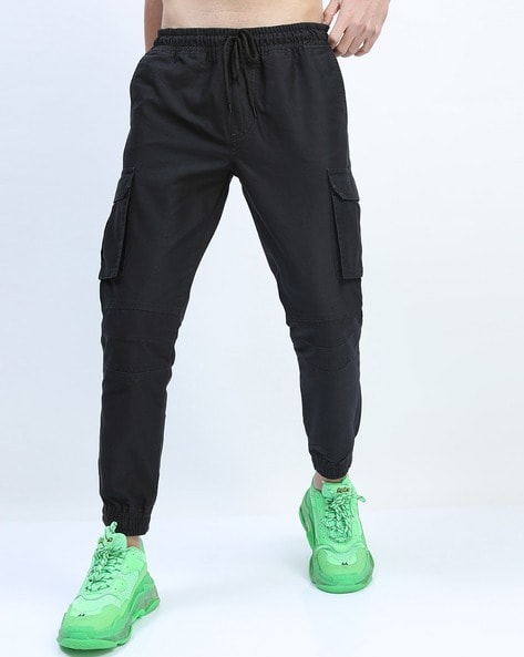 Black Cuffed Cargo Joggers