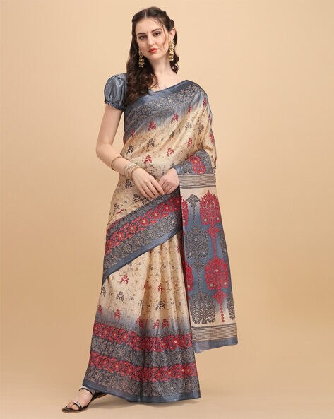 Buy Grey Sarees for Women by Ethnic Junction Online