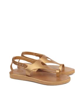 asymmetrical toe ring sandals