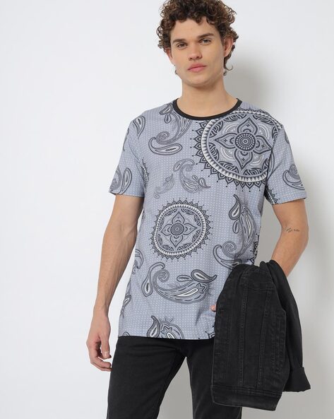 Buy Men's Mandala Print Black Shirt Online