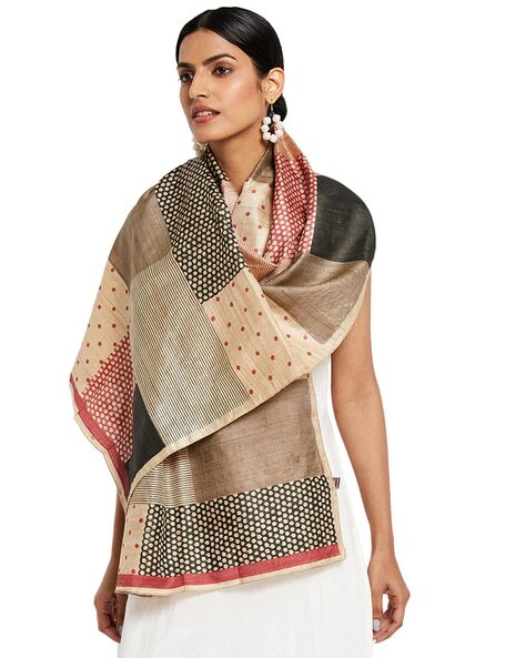Geometric Print Silk Stole Price in India