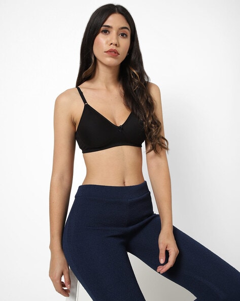Non-Wired Non-Padded Bra with Adjustable Straps
