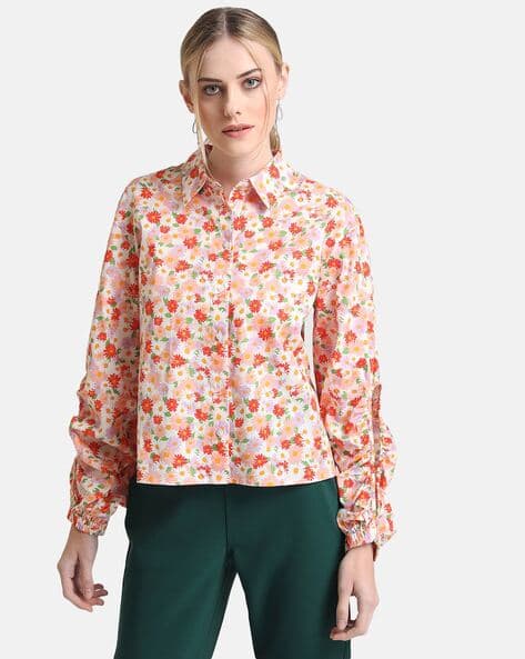 Buy Orange Shirts for Women by Kazo 