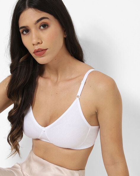 Non-Wired Non-Padded Bra with Adjustable Straps