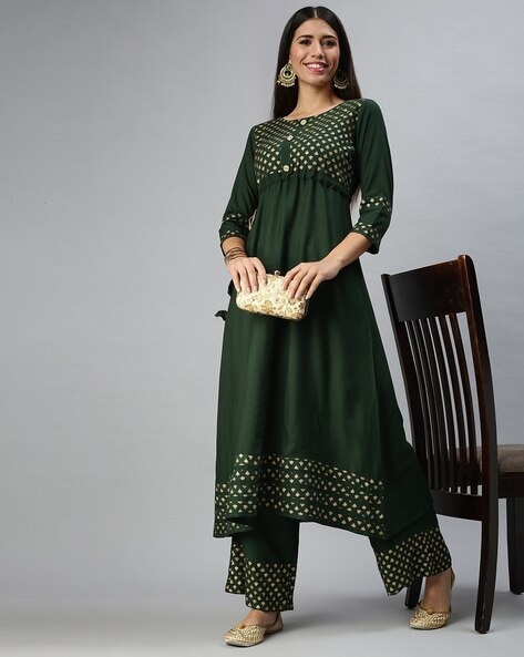 Green Palazzo Set - Buy Women Green Kurta Sets online in India