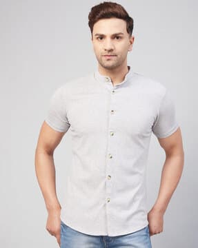 Buy Grey melange Shirts for Men by 